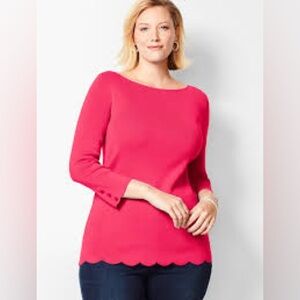 Talbots Bright Fuchsia Boatneck Sweater